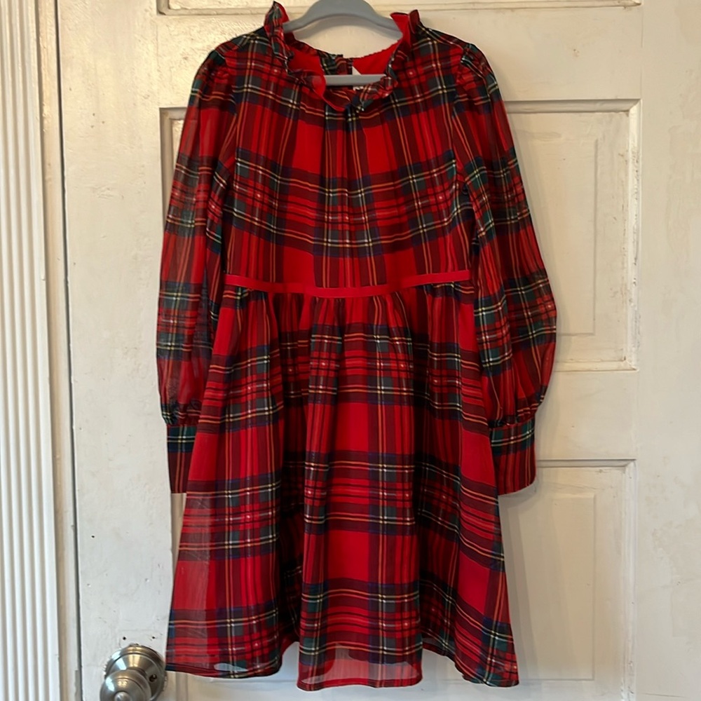 Janie and Jack red plaid Christmas dress